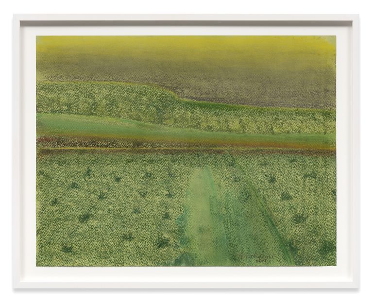 Richard Artschwager
Landscape with Green Sky, 2011
Pastel on green paper
50.2 &times; 64.8 cm
19 3/4 &times; 25 1/2 inches
59.3 &times; 74.4 cm (framed)
23 3/8 &times; 29 1/4 inches (framed)