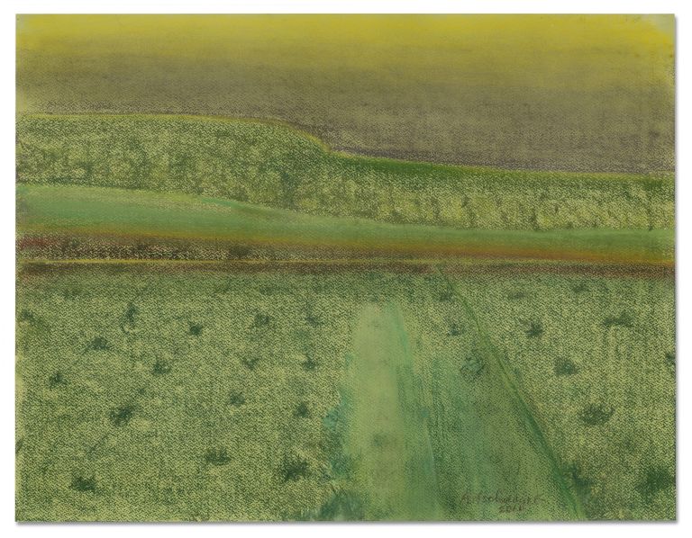 Richard Artschwager
Landscape with Green Sky, 2011
Pastel on green paper
50.2 &times; 64.8 cm
19 3/4 &times; 25 1/2 inches
59.3 &times; 74.4 cm (framed)
23 3/8 &times; 29 1/4 inches (framed)