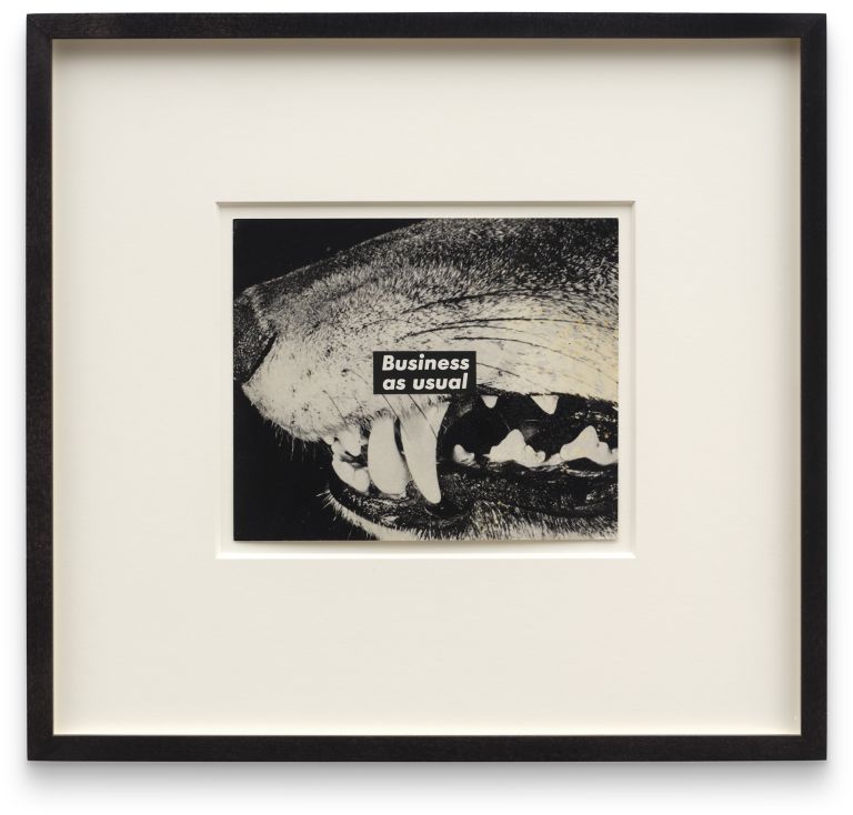 Barbara Kruger
Untitled (Business as usual), 1987
Photograph and type on paper
16.5 &times; 19.4 cm | 6 1/2 &times; 7 5/8 inches
37.8 x 40.6 x 3.8 cm | 14 7/8 x 16 x 1 1/2 inches (framed)