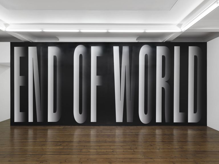 Barbara Kruger
Untitled (End of world), 2024
Digital print on wallpaper
332.7 &times; 774.7 cm | 131 &times; 305 inches