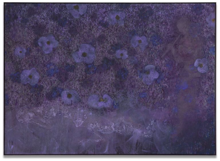 Oliver Bak
Violets Banquet, 2024
Oil and wax on linen
177 &times; 246 cm | 69 3/4 &times; 96 7/8 inches
179.5 &times; 248.5 cm | 70 3/4 &times; 97 7/8 inches (framed)