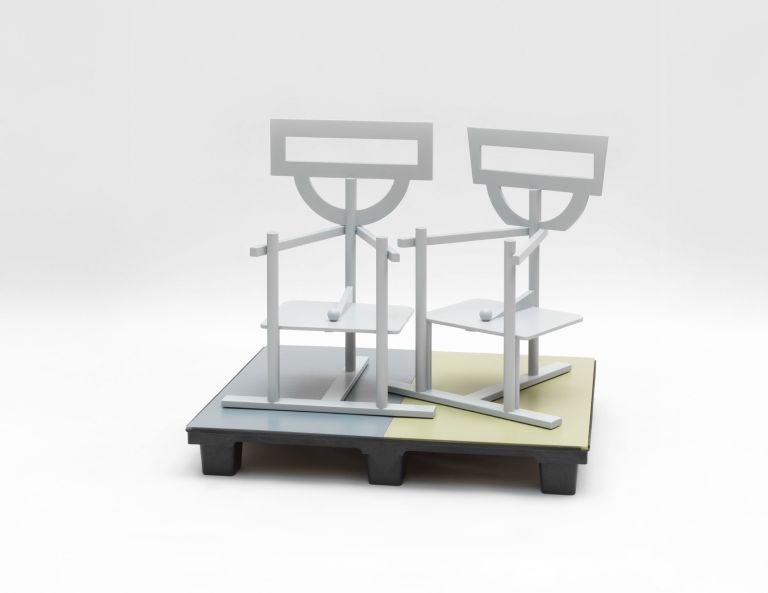 Thomas Scheibitz
Material 1 / Material 2, 2024
Wood, MDF, lacquer, colored, pallet 
103 &times; 120 &times; 100 cm | 40 1/2 &times; 47 1/4 &times; 39 3/8 inches