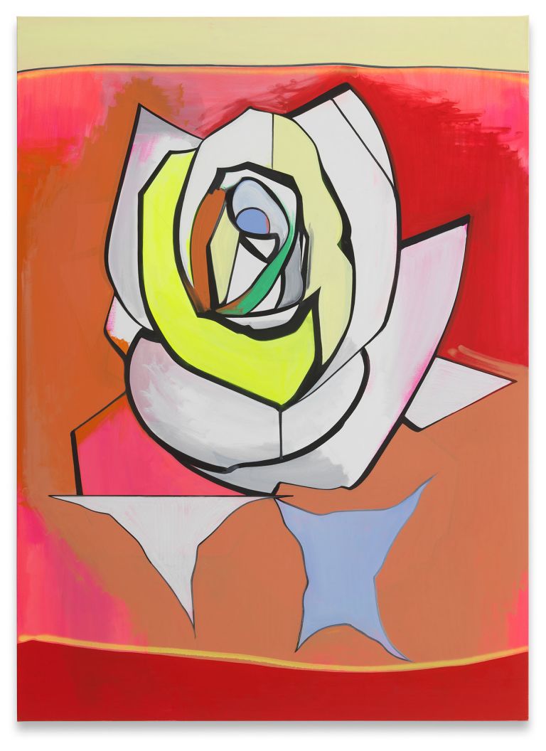 Thomas Scheibitz
Rose, 2024
Oil, vinyl, spray paint and pigment marker on canvas
220 &times; 160 cm | 86 5/8 &times; 63 inches