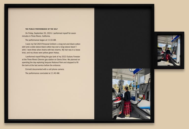 Andrea Zittel
Public Performance of the Self (9-20-2024 Gas in Sequoia), 2025
Archival pigment print on Hahnem&uuml;hle paper
59.3 &times; 89.6 &times; 3.5 cm | 23 3/8 &times; 35 1/4 &times; 1 3/8 inches (framed)
Edition of 3 + 1 AP