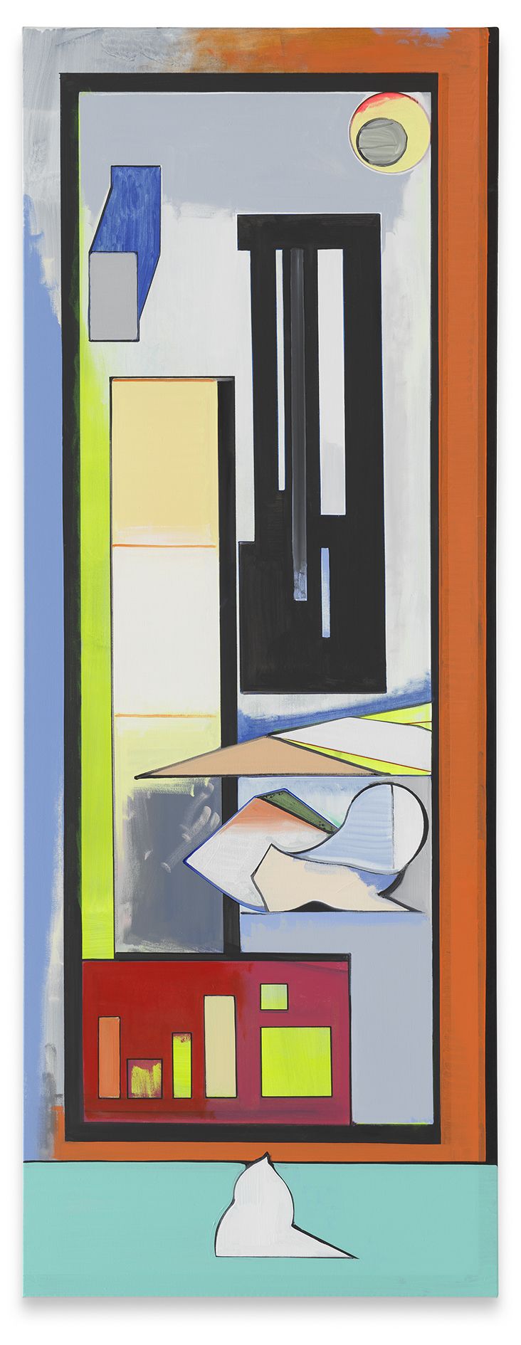 Thomas Scheibitz
Fenster, 2026
Oil, vinyl and pigment marker on canvas
240 &times; 90 cm | 94 1/2 &times; 35 3/8 inches