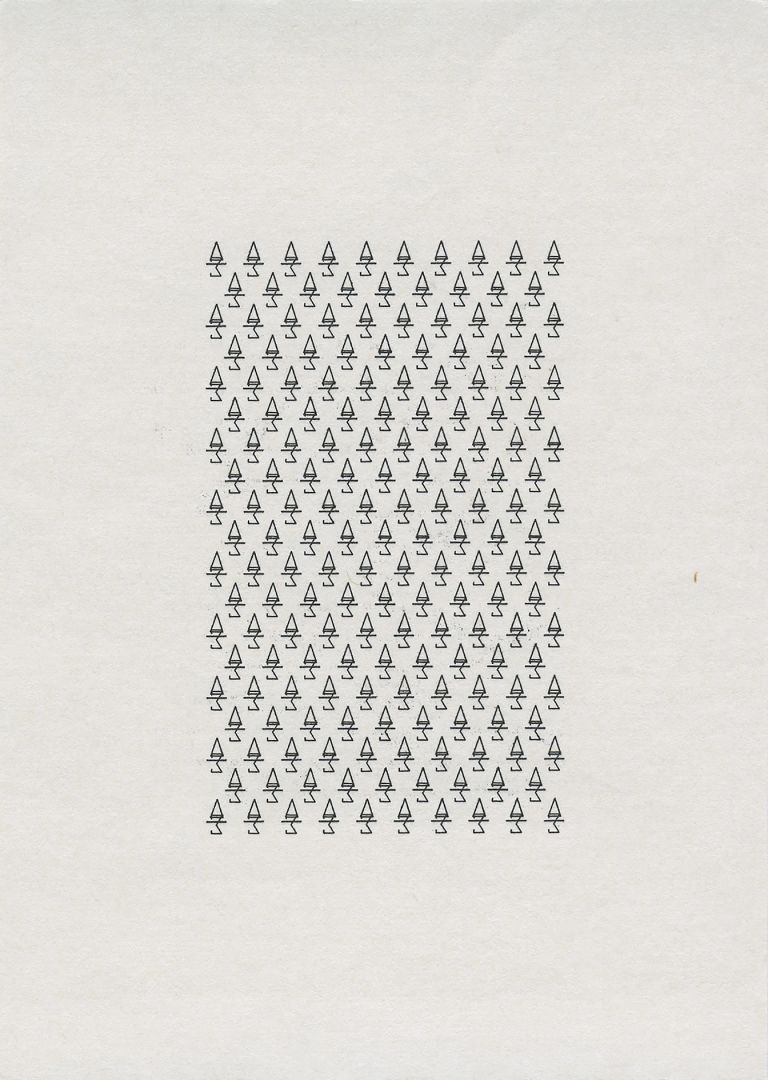 Ruth Wolf-Rehfeldt
Strukturblätter, mid 1980s
Original typewriting
15 × 10.5 cm
6 × 4 1/8 inches
32 × 27.8 × 2.8 cm (framed)
12 5/8 × 11 × 1 inches (framed)
Courtesy: the artist and ChertLüdde