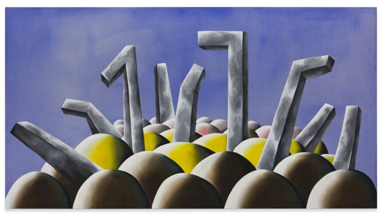 Andreas Schulze
Flowers of Rotterdam, 2019
Acrylic on nettle cloth
150 &times; 280 cm
59 &times; 110 1/4 inches