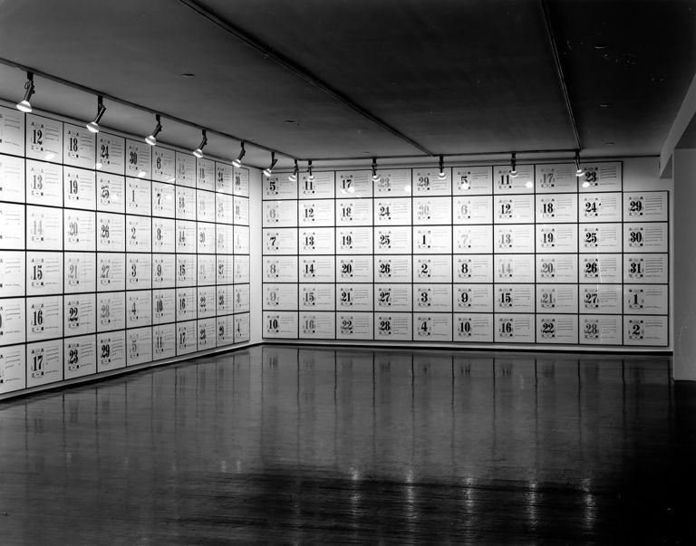Hanne Darboven
(Süd-) Koreanischer Kalender / (South) Korean Calendar
Installation View, Castelli Gallery, 1995
Photo: Dorothy Zeidman
© 2021 Hanne Darboven Foundation Hamburg / ARS, New York and Castelli Gallery