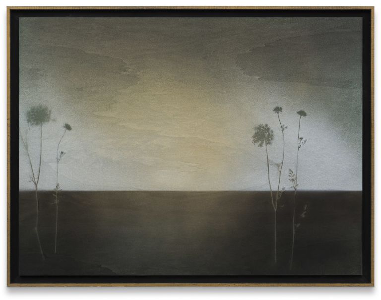 Robert Elfgen
RHIC, 2021
Metallic spray paint, wood stain, ink on wood, artist’s frame
100 × 131 × 3.7 cm (framed)
39 3/8 × 51 5/8 × 1 1/2 inches (framed)