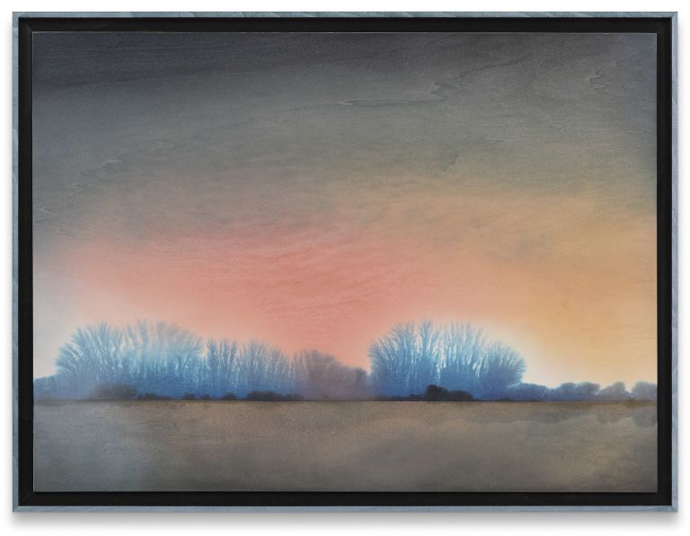 Robert Elfgen
QCD, 2021
Metallic spray paint, wood stain, ink on wood, artist’s frame
99.6 × 132.6 × 3.6 cm (framed)
39 1/8 × 52 1/8 × 1 3/8 inches (framed)