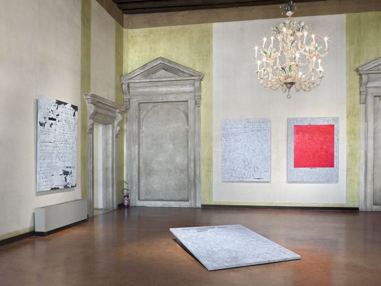 Jenny Holzer, War Paintings, installation view, Written Art Foundation at Museo Correr, Venice, 2015. Photo: Philipp Ottendörfer