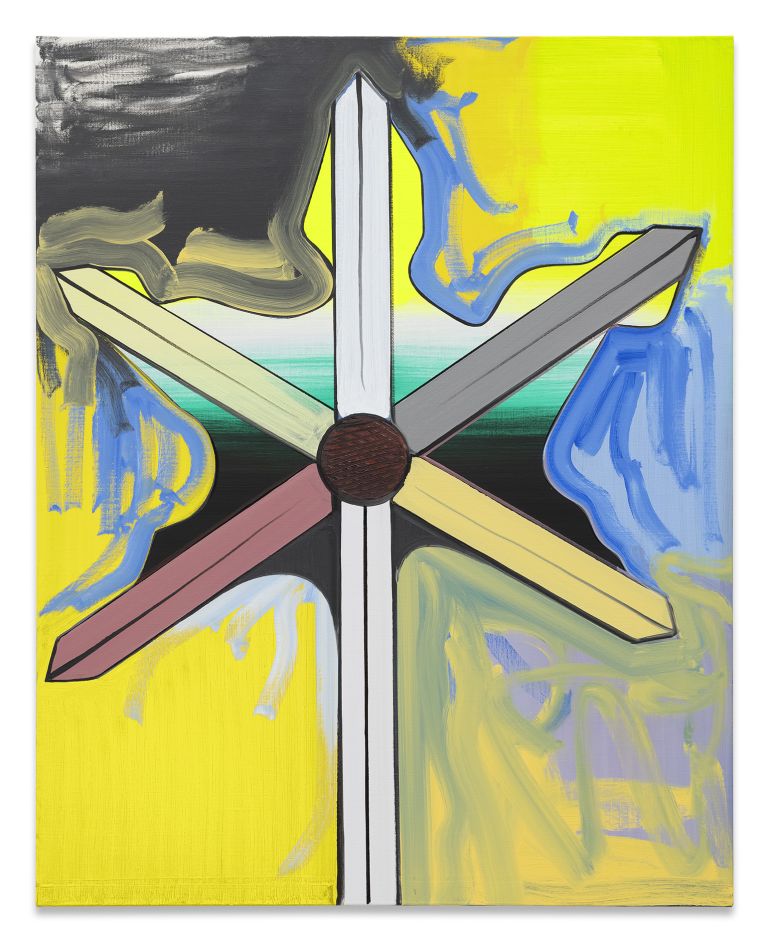 Thomas Scheibitz
Orion, 2021
Oil, vinyl and pigment marker on canvas
100 &times; 80 cm
39 3/8 &times; 31 1/2 inches