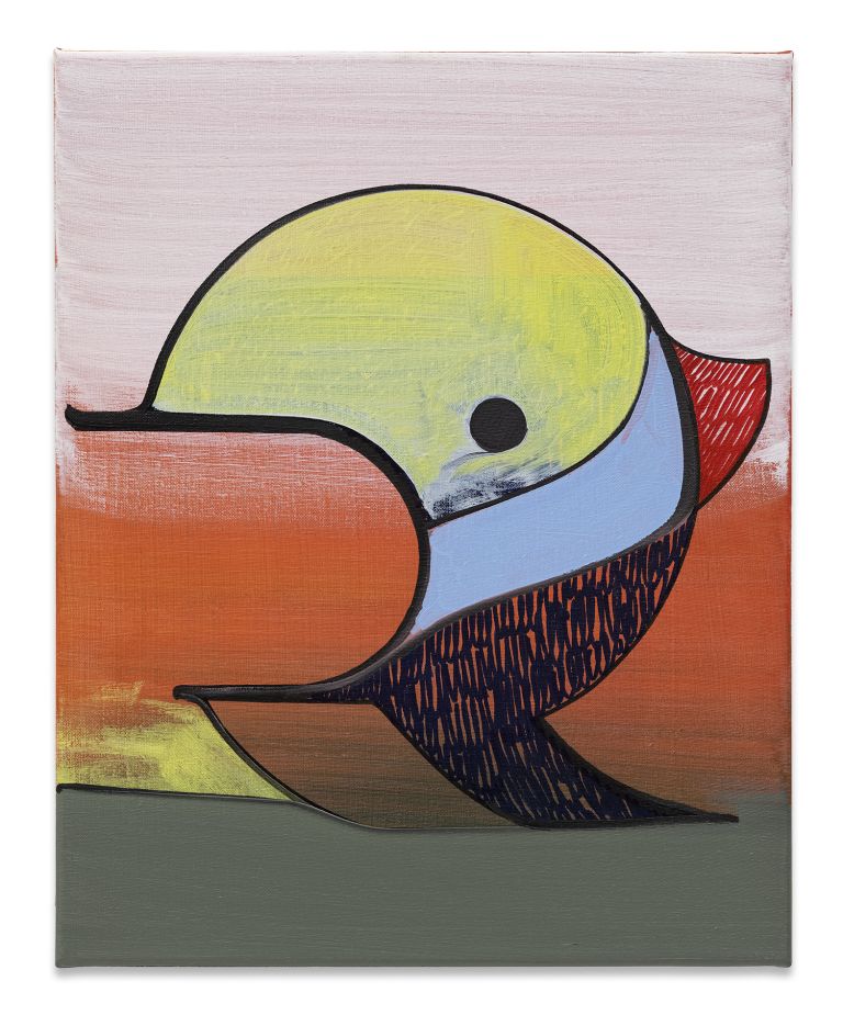 Thomas Scheibitz
Kopf 1118, 2021
Oil, vinyl and pigment marker on canvas
50 &times; 40 cm
19 3/4 &times; 15 3/4 inches