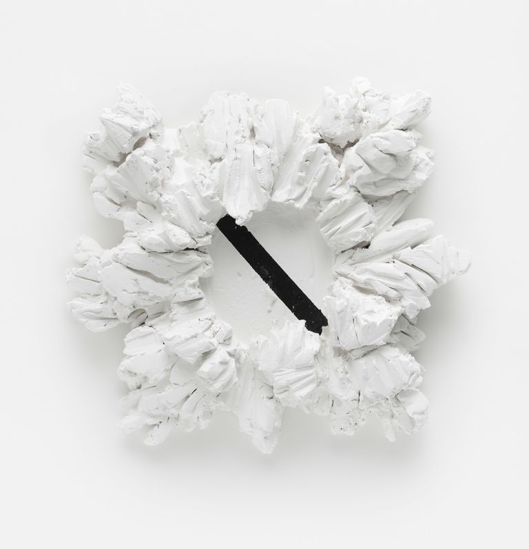 Rosemarie Trockel
Dry January, 2021
Ceramic, sol-silicate-based paint, acrylic paint
72 &times; 76 &times; 15 cm
28 3/8 &times; 30 &times; 6 inches