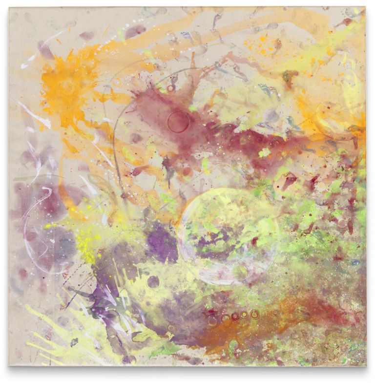 Lucy Dodd
The Excavation, 2021
Cochineal, tulip petal extract, onion skins, SCOBY, pigment and acrylic on canvas
303.5 &times; 303.5 cm
119 1/2 &times; 119 1/2 inches