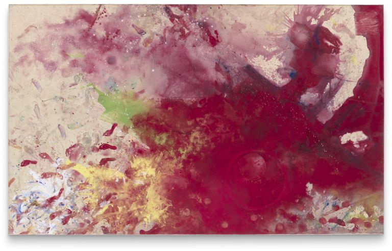 Lucy Dodd
In the Name of Love, 2021
Cochineal, pigment and acrylic on canvas 
222.3 &times; 362 cm
87 1/2 &times; 142 1/2 inches