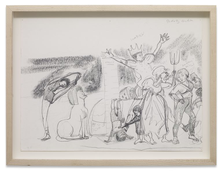 Kara Walker
Poverty Nation, 2018
Graphite, graphite putty, colored pencil on paper
27.9 &times; 38.1 cm
11 &times; 15 inches