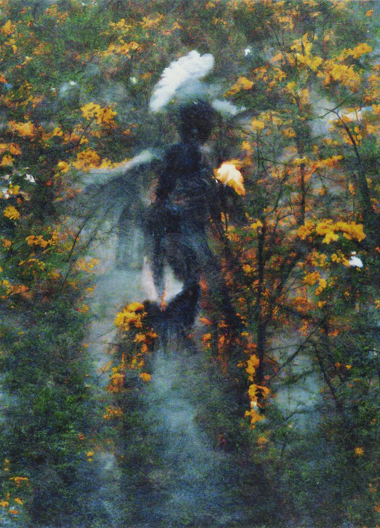 Jon Rafman
𐤌𐤋𐤀𐤊𐤟𐤉𐤏𐤓
(Woodland Angel), 2022
Inkjet print and acrylic on canvas
186.7 &times; 134.6 cm
73.5 &times; 53 inches