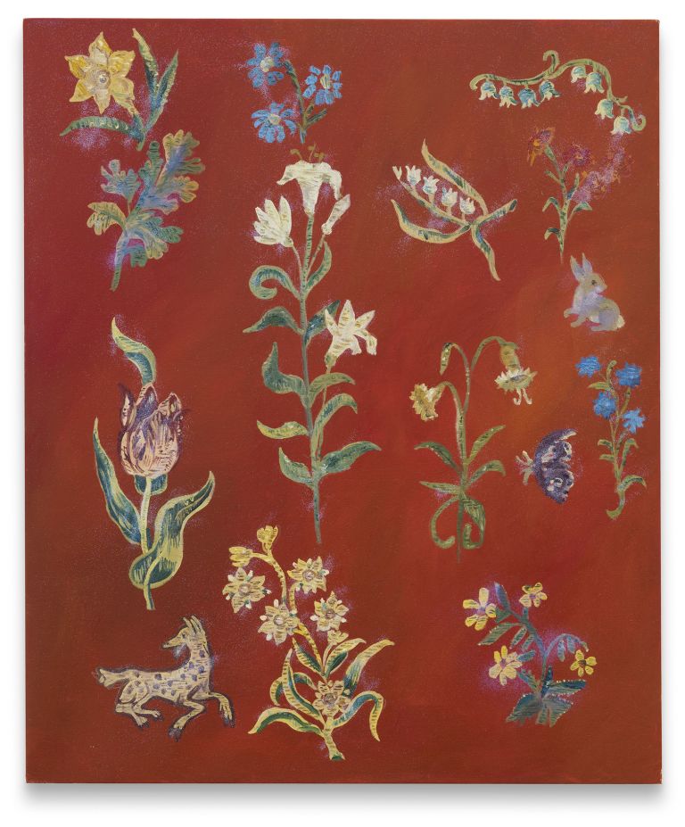 Karen Kilimnik
the floral Kingdom of the Renaissance, 2016
Water soluble oil color and glitter on canvas
61 &times; 50.8 &times; 2.2 cm
24 &times; 20 &times; 7/8 inches
