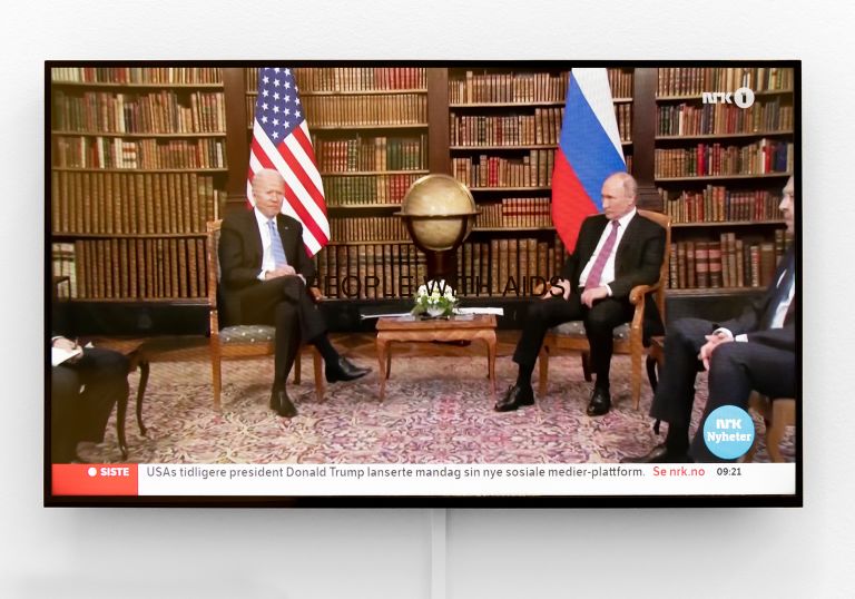 Gretchen Bender
TV Text Image (PEOPLE WITH AIDS), 1986 (installation view)