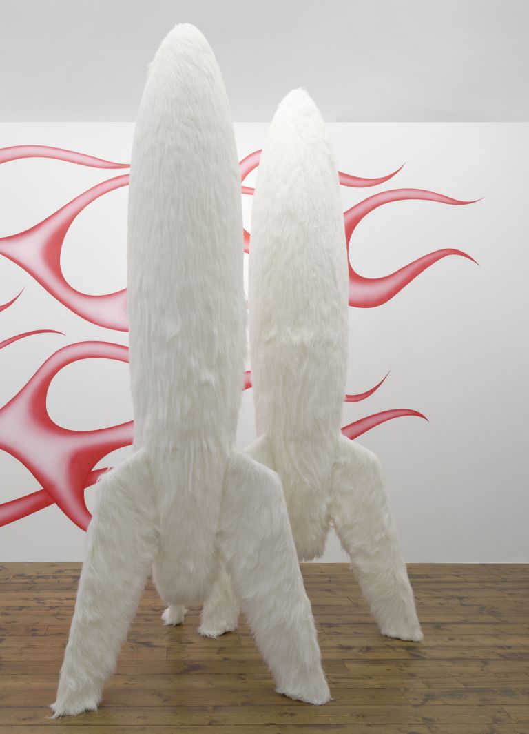 Sylvie Fleury
First Spaceship on Venus (16 ABC), 1998
Synthetic fur, wood, styrofoam, speakers
350 &times; 140 &times; 140 cm
137 7/8 &times; 55 1/8 &times; 55 1/8 inches