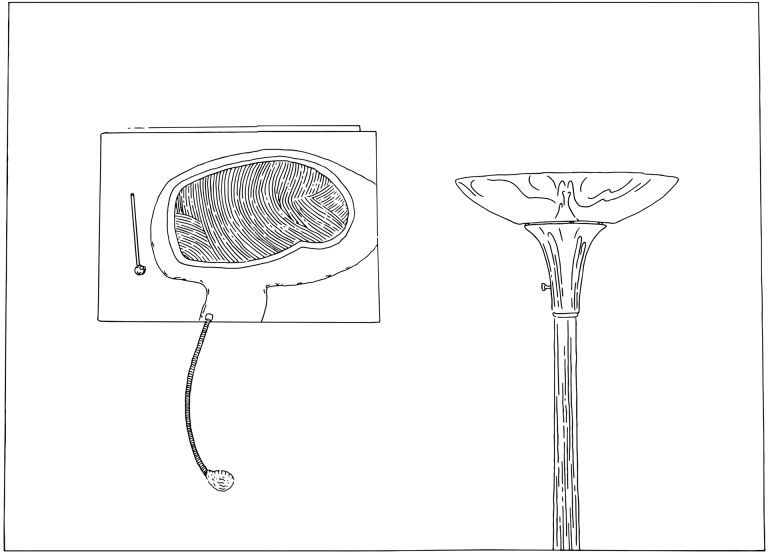Louise Lawler
Position (noun) (traced), 1982/2020/2023
Adhesive wall material
Dimensions variable at any scale determined by exhibitor