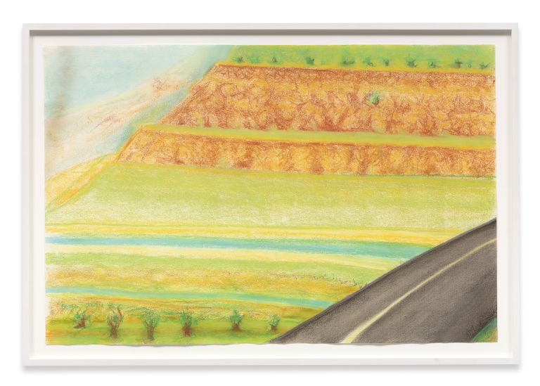 Richard Artschwager
Diagonal Road with Mesa, 2009
Oil pastel on paper
63.8 &times; 96.5 cm
25 1/8 &times; 38 inches
73.1 &times; 105.6 cm (framed)
28 7/8 &times; 41 5/8 inches (framed)