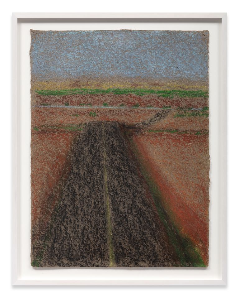 Richard Artschwager
Vertical Landscape with Road, 2010
Pastel on handmade paper
61.6 &times; 47 cm
24 1/4 &times; 18 1/2 inches
70.6 &times; 56 cm (framed)
27 7/8 &times; 22 inches (framed)