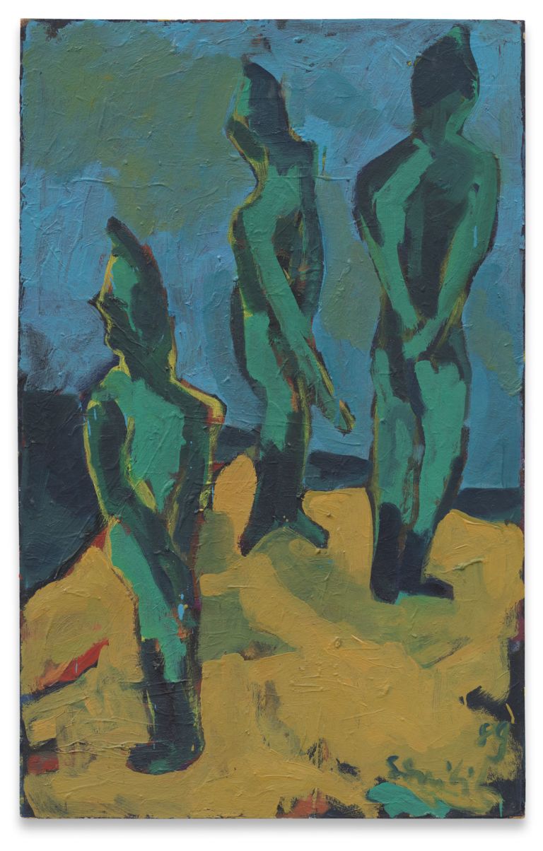 Thomas Scheibitz
Drei Soldaten, 1989
Oil on hardboard
86 &times; 54 cm | 33 7/8 &times; 21 1/4 inches