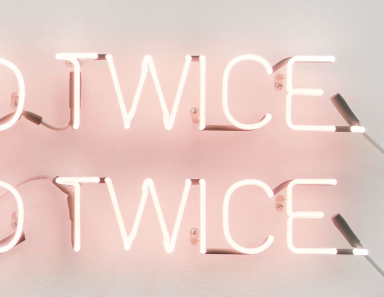 Joseph Kosuth
‘Self-Described Twice’ [Pink], 1966 (detail)