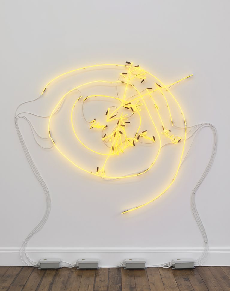 Joseph Kosuth
‘The Paradox of Content #3’ [Yellow], 2009
Yellow neon mounted directly on the wall
183.5 x 183.3 cm | 72 1/4 x 72 1/8 inches