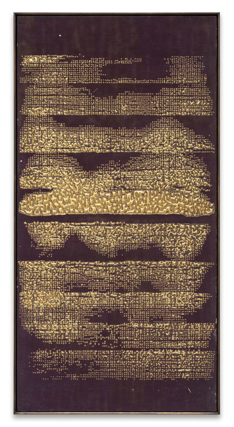 Otto Piene
Gold Coast, 2009
Gold glaze on clay
200 × 100 × 4 cm | 78 3/4 × 39 3/8 × 1 5/8 inches