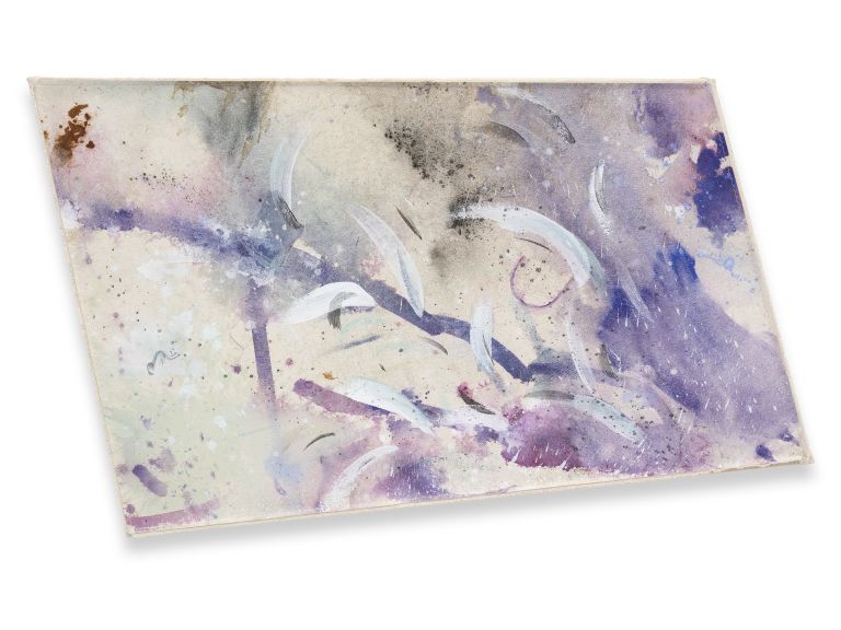 Lucy Dodd
The eye of Kelpie, 2024
Flower essences of gorse, dandelion, lily of the valley, bluebell and forget-me-not, copper ink, iron oxide, blue and green spirulina, black and green tea, butterfly pea powder, stickyweed, seaweed, avocado, onion skins, hematite, smalt, cochineal, and acrylic pigments
Clockwise from top:
100 × 57 × 100 × 69 cm | 39 3/8 × 22 3/8 × 39 3/8 × 27 1/8 inches