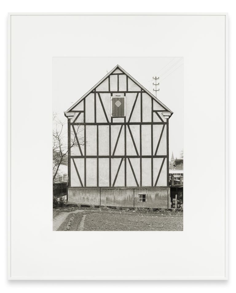 Bernd & Hilla Becher
Framework House, Hagener Stra&szlig;e 37, Wilnsdorf, D, 1970
Silver gelatin print
60 &times; 50 cm | 23 5/8 &times; 19 3/4 inches
91.5 &times; 75 cm | 36 &times; 29 1/2 inches (framed)
Edition of 5