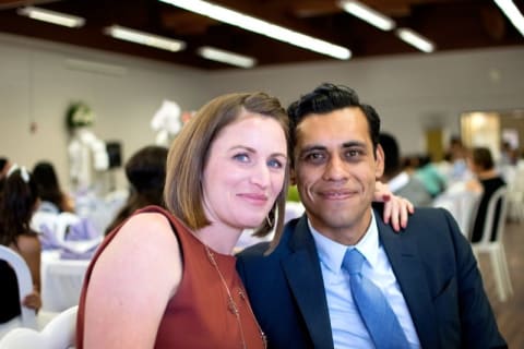 Ab and Darcy at the wedding