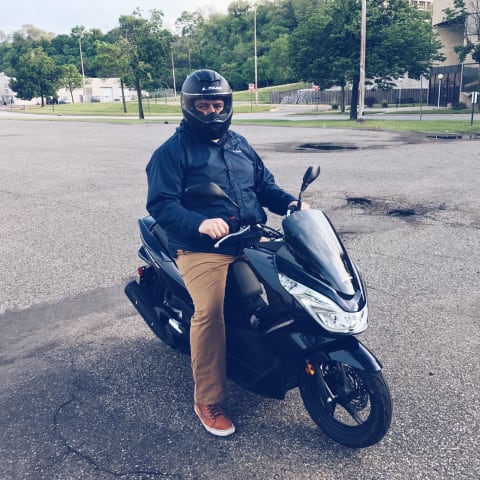 Tim on Scooter