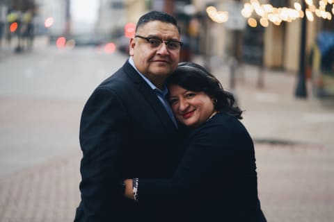 My parents in downtown Saint Paul.