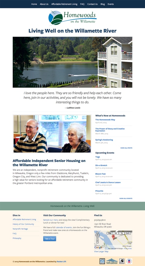 Homewoods website homepage