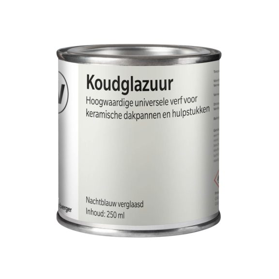 Koudglazuur nachtblauw verglaasd