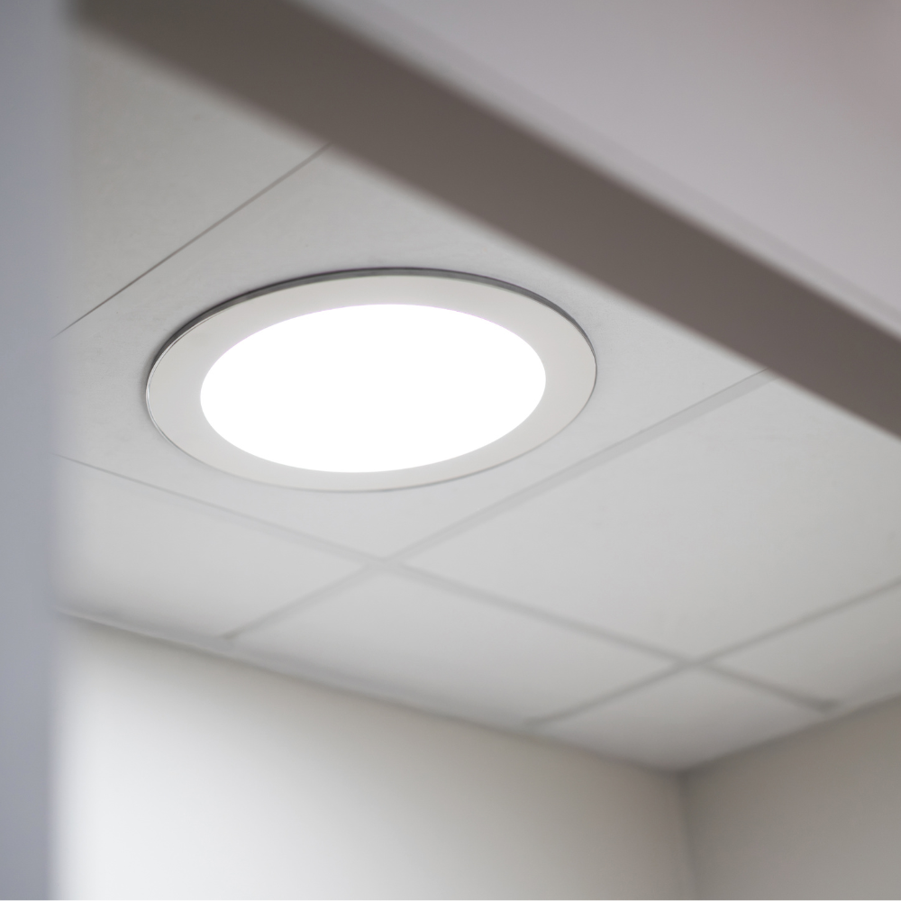 Powerdaylight diam. 35cm Plafondplaat rond opbouw wit binnenzijde