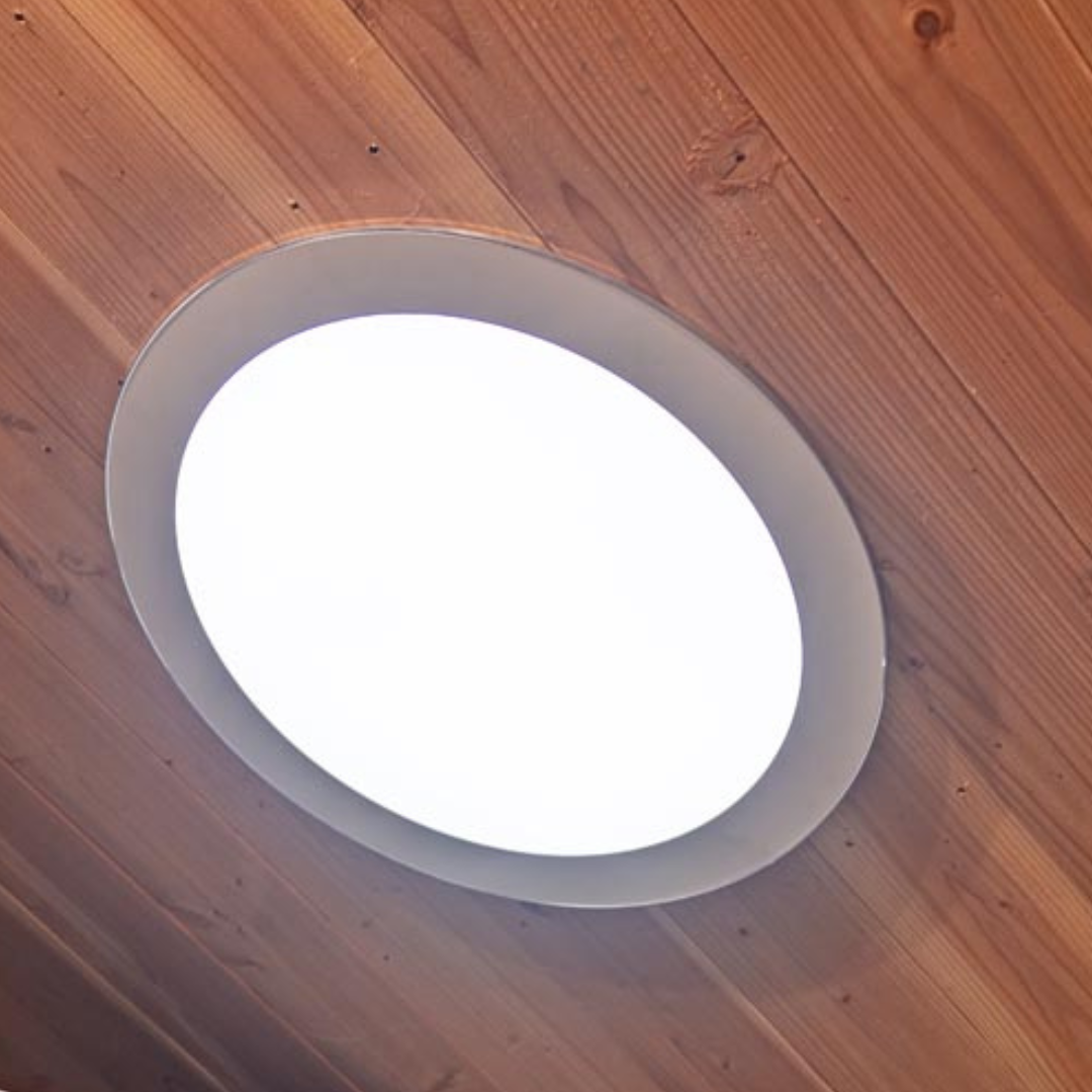 Powerdaylight diam. 53cm Plafondplaat rond opbouw wit binnenzijde