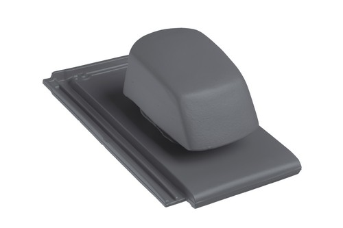 BMI Tuile Plat platinagrijs ontluchtingspan met adapter