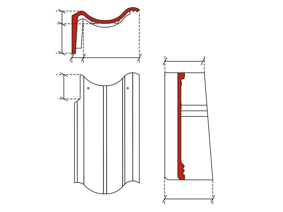 BMI Brugse pan novo+ rood gevelpan links