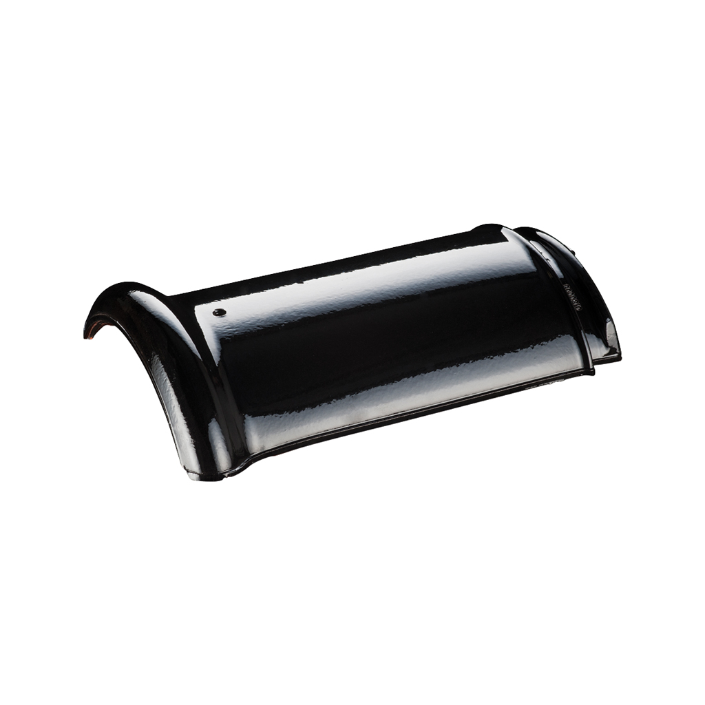 Halfronde hoekkepervorst 190 mm zwart verglaasd
