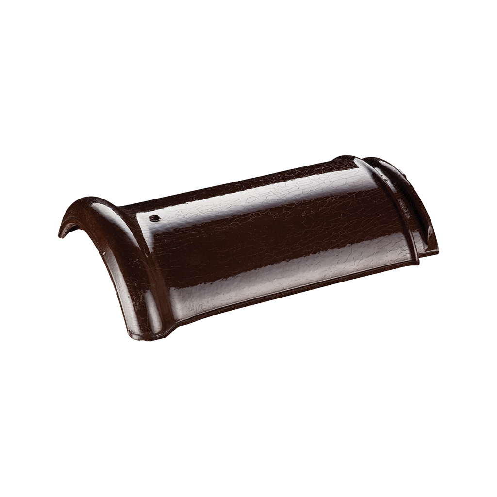 Halfronde hoekkepervorst 190 mm bruin verglaasd