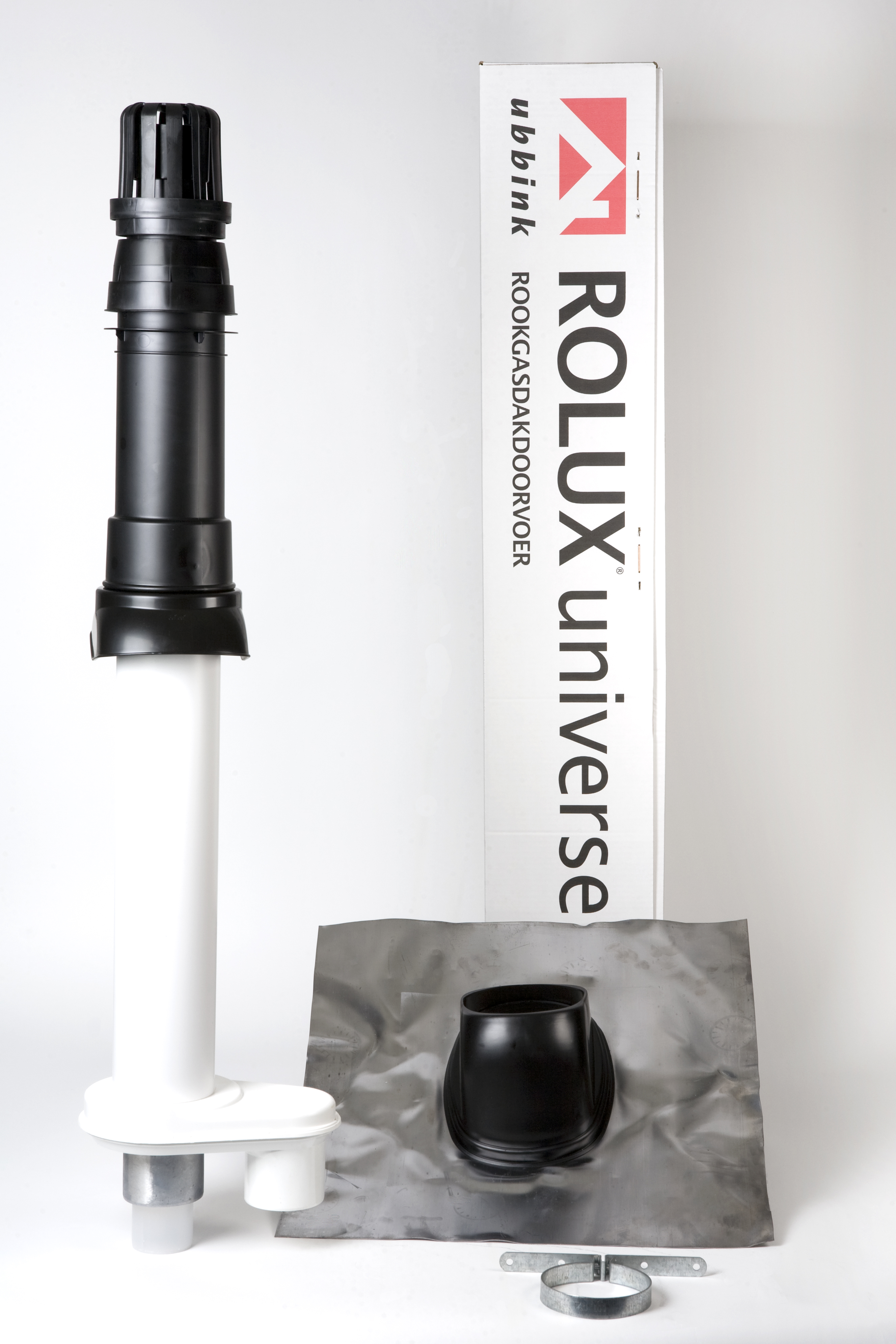 Ubbink UniHR PP 80-80 zwart incl schaal en loodpan 25-45