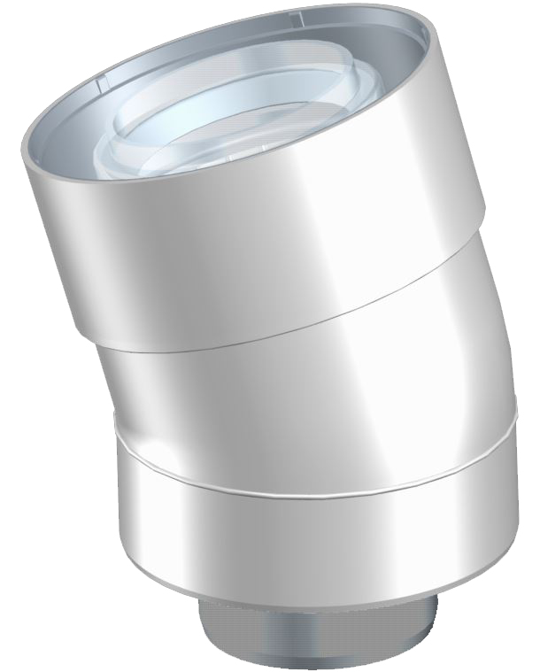 Ubbink UbiFit Bocht 15gr. Push-Fit Conc PP/KS 60/100 wit