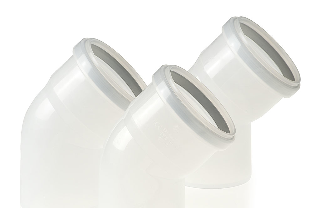 Ubbink Rolux T120 PP bocht diam 60 mm 45 gr. PPTL