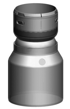 Ubbink T120 PP 60 koppelstuk 80 spie naar 50 mm flex