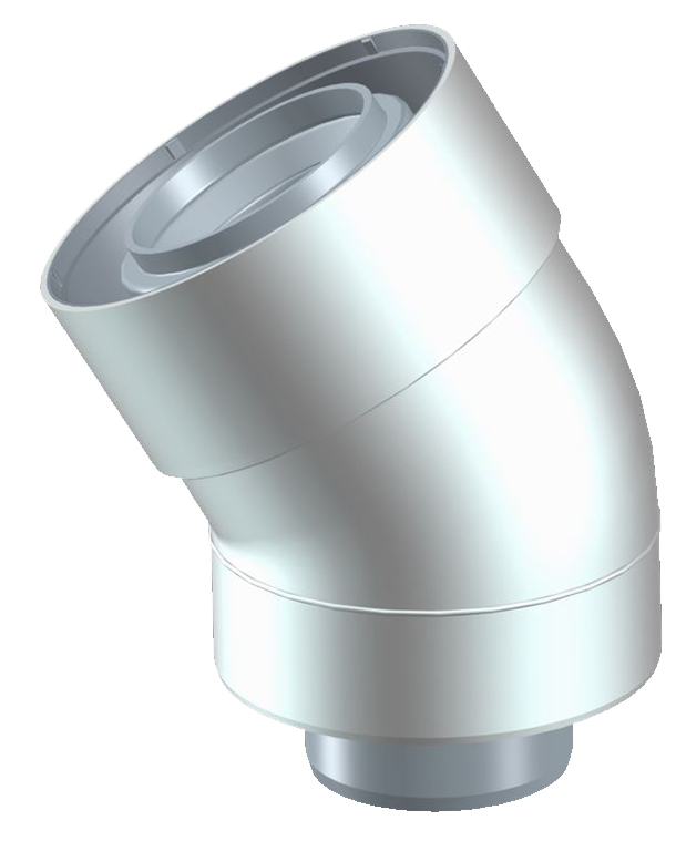 Ubbink UbiFit Bocht 30gr. Push-Fit Conc PP/KS 60/100 wit